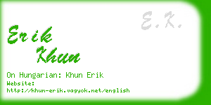 erik khun business card